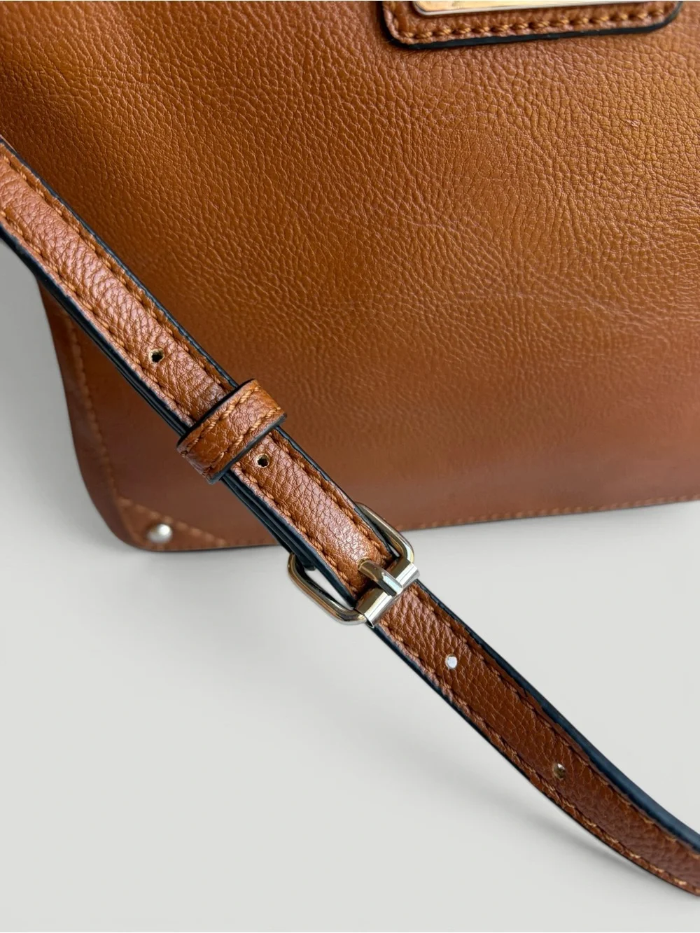 Nine West Warm Brown Crossbody with Kiss-Lock Detail